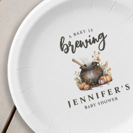 Baby maakt Halloween Baby shower Papieren Bordje