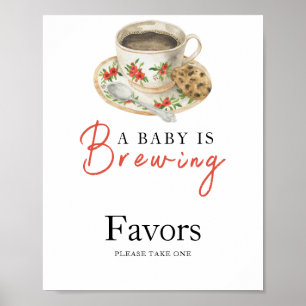 Baby maakt koffie baby shower FAVORS Poster