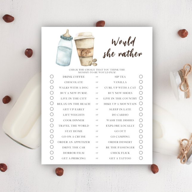 Baby maakt koffie klaar. Wat zou ze liever hebben (Creator heeft geüpload)