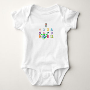Baby Maandelijkse Mijlpaal Bodysuit 1 tot 12 Maand