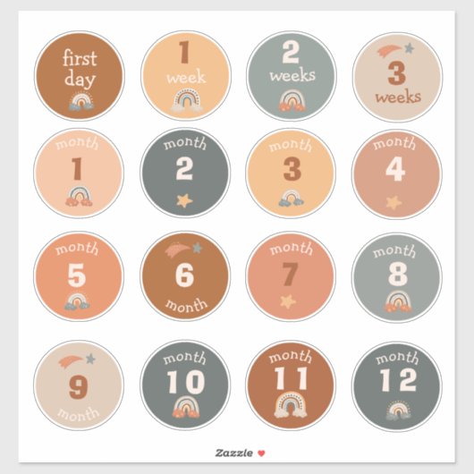 Baby Maandelijkse mijlpaal Stickers (Vel)