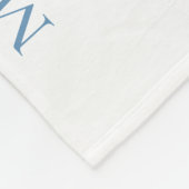 Baby Maanden Blauwe Floral Monogrammen Fleece Deken (Hoek)