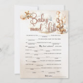 BABY MAD LIBS Baby shower Game Schattige Beer Kaart (Voorkant)