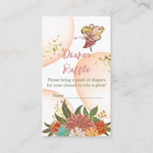 Baby Magical Fairies Woodland Diaper Raffle Game Informatiekaartje (Voorkant)