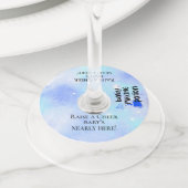 Baby maken Potion Blue Hearts Baby shower Toast Wijnglaslabel (Dichtbij)