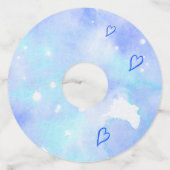 Baby maken Potion Blue Hearts Baby shower Toast Wijnglaslabel (Achterkant)