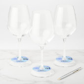 Baby maken Potion Blue Hearts Baby shower Toast Wijnglaslabel (Set)