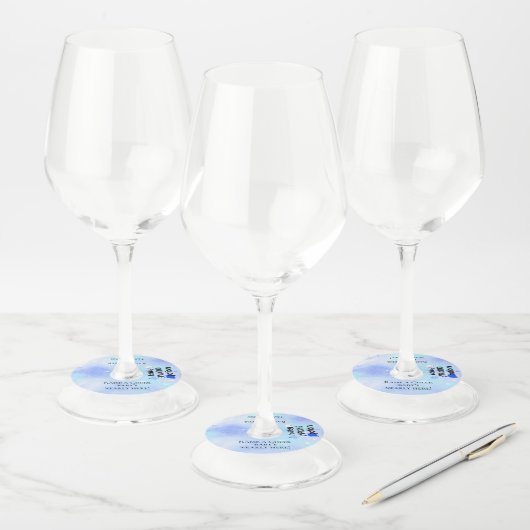Baby maken Potion Blue Hearts Baby shower Toast Wijnglaslabel (Set)
