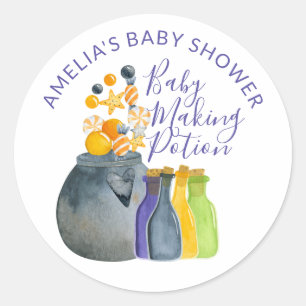Baby Makende Toverdrank Halloween Baby Shower Favo Ronde Sticker