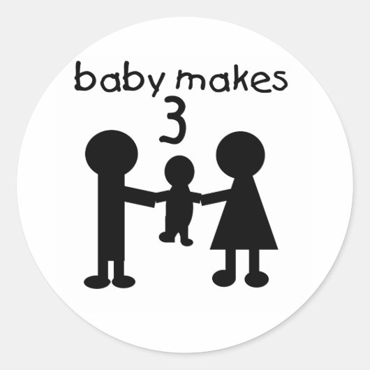 Baby Makes Three Ronde Sticker (Voorkant)