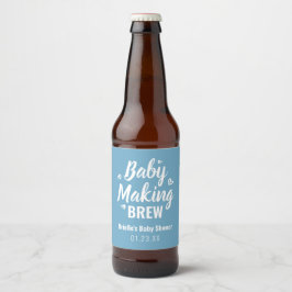 Baby Making Brew Funny Shower Bedankt blauw Bier Etiket