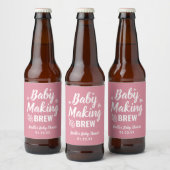 Baby Making Brew Funny Shower Bedankt Pink Hops Bier Etiket (Flessen)