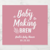 Baby Making Brew Funny Shower Bedankt Pink Hops Bier Etiket (Enkel label)