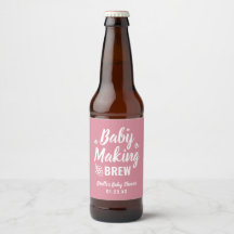 Baby Making Brew Funny Shower Bedankt Pink Hops