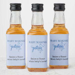 Baby Making Potion Baby Shower Favor Blauwe Mini Likeurfles Etiket
