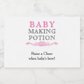 Baby Making Potion Baby shower Favor Pink Mini Likeurfles Etiket (Enkel label)