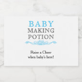 Baby Making Potion Baby shower Favor Sky Blue Mini Likeurfles Etiket (Enkel label)
