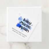 Baby Making Potion Blauwe Harten Mini fles Bedankjes Labels (In situ)