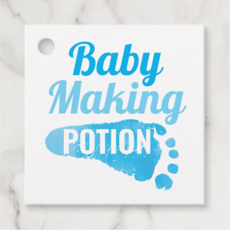 Baby Making Potion Blue Footprint Douche Dank je Bedankjes Labels