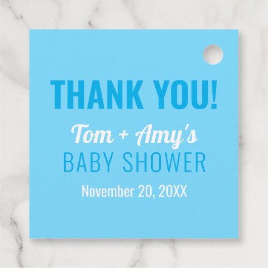 Baby Making Potion Blue Footprint Douche Dank je Bedankjes Labels (Achterkant)