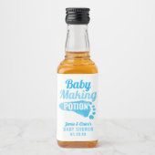 Baby Making Potion Blue Footprint Douche Dank je Likeurfles Etiket (Voorkant)