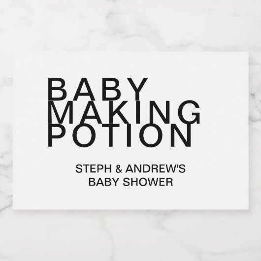 Baby Making Potion Couple's Baby shower Likeurfles Etiket (Enkel label)