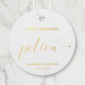 Baby Making Potion Cute Gold Foil Baby shower Bedankjes Labels (Voorkant)