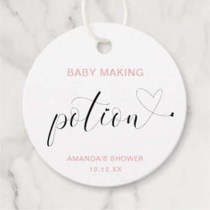 Baby Making Potion Cute Pink Girl Baby shower Bedankjes Labels