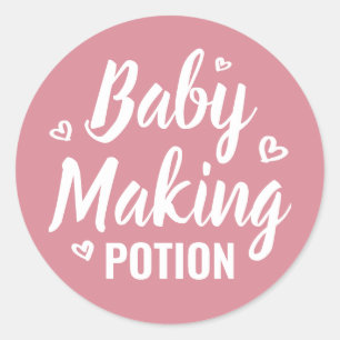 Baby Making Potion Grappige Douche Dank je harten Ronde Sticker