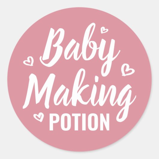Baby Making Potion Grappige Douche Dank je harten Ronde Sticker (Voorkant)