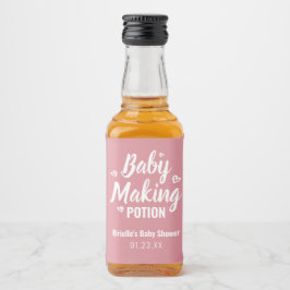 Baby Making Potion Grappige Douche Dank je Roze Likeurfles Etiket