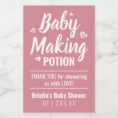 Baby Making Potion Grappige Douche Dank je Roze Wijn Etiket (Enkel label)