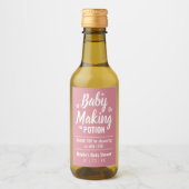 Baby Making Potion Grappige Douche Dank je Roze Wijn Etiket (Voorkant)