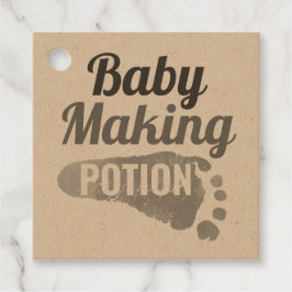 Baby Making Potion Grey Footprint Douche Dank je Bedankjes Labels
