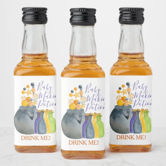 Baby Making Potion Halloween Baby shower Favor Likeurfles Etiket (Flessen)