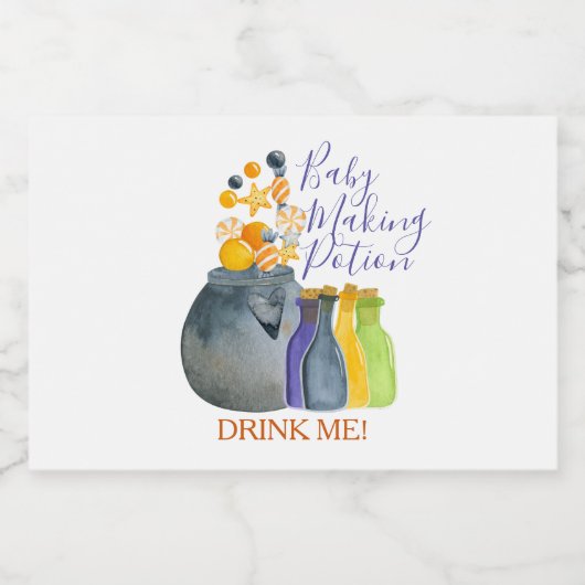 Baby Making Potion Halloween Baby shower Favor Likeurfles Etiket (Enkel label)