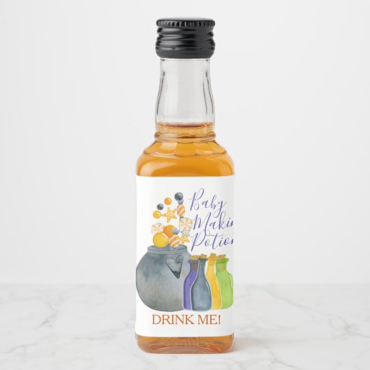 Baby Making Potion Halloween Baby shower Favor Likeurfles Etiket (Voorkant)