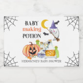 Baby Making Potion Halloween Baby shower Favor Sparkling Wijnetiket (Enkel label)