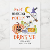 Baby Making Potion Halloween Baby shower Mini Wijn Etiket (Enkel label)