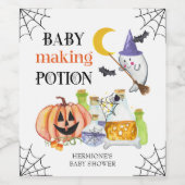Baby Making Potion Halloween Baby shower Wijn Etiket (Enkel label)