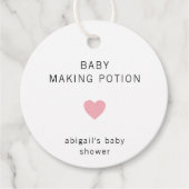 Baby Making Potion Modern Pink Girl Baby shower Bedankjes Labels (Voorkant)