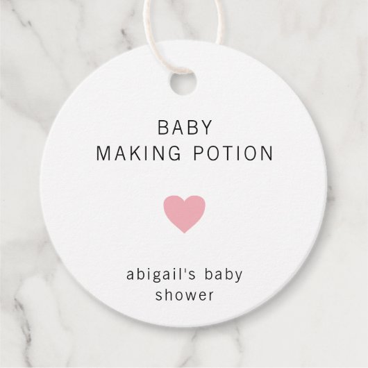 Baby Making Potion Modern Pink Girl Baby shower Bedankjes Labels (Voorkant)