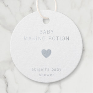 Baby Making Potion Modern Silver Foil Baby shower Bedankjes Labels