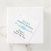 Baby Making Potion Modern Sky Blue Mini Fles Bedankjes Labels (In situ)
