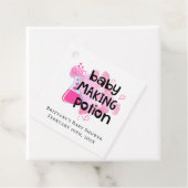 Baby Making Potion Roze Harten Mini Fles Bedankjes Labels (In situ)