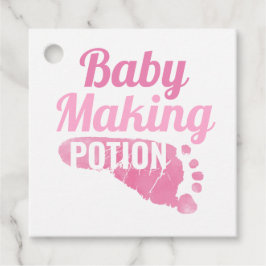 Baby Making Potion Roze Voetafdruk Douche Dank u Bedankjes Labels