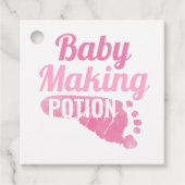 Baby Making Potion Roze Voetafdruk Douche Dank u Bedankjes Labels (Voorkant)