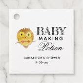 Baby Making Potion Uil Typografie Bedankjes Labels (Voorkant)