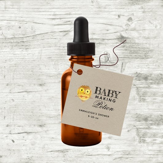 Baby Making Potion Uil Typografie Bedankjes Labels