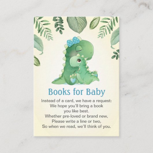 Baby Mama Dinosaurus Boeken voor Baby shower Sprin Informatiekaartje (Voorkant)